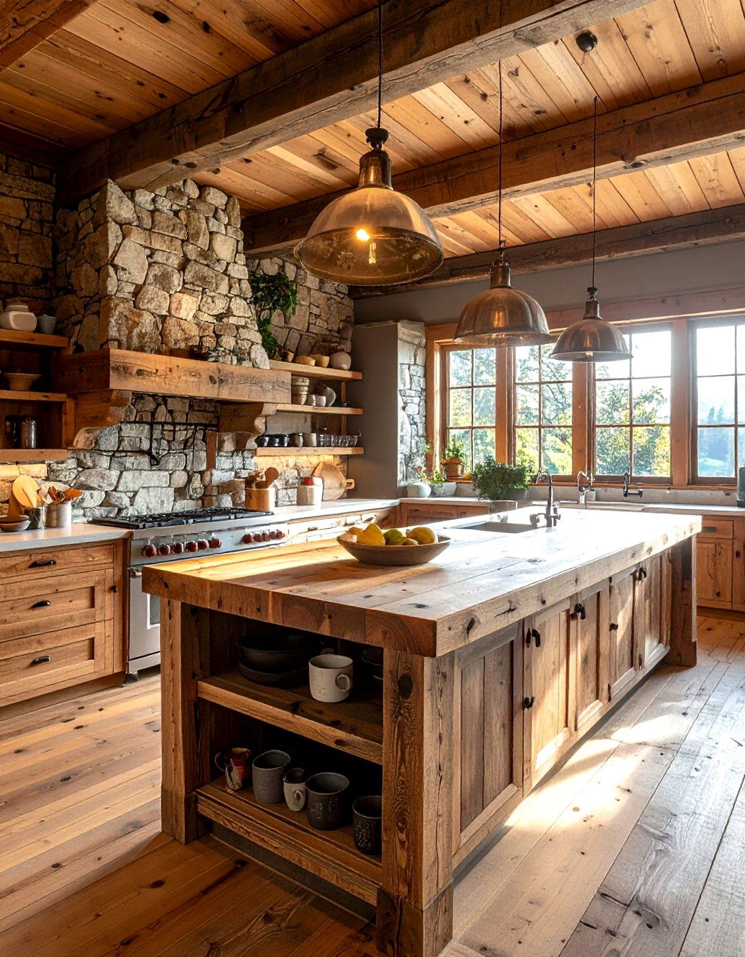 Rustic Reclaimed Wood Kitchen - 30 wood kitchen ideas