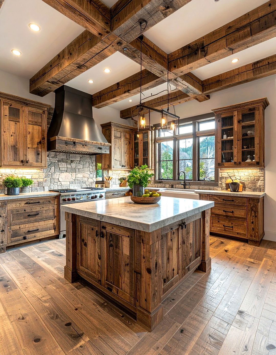 Rustic Reclaimed Wood Kitchen - 30 wood tone kitchen ideas