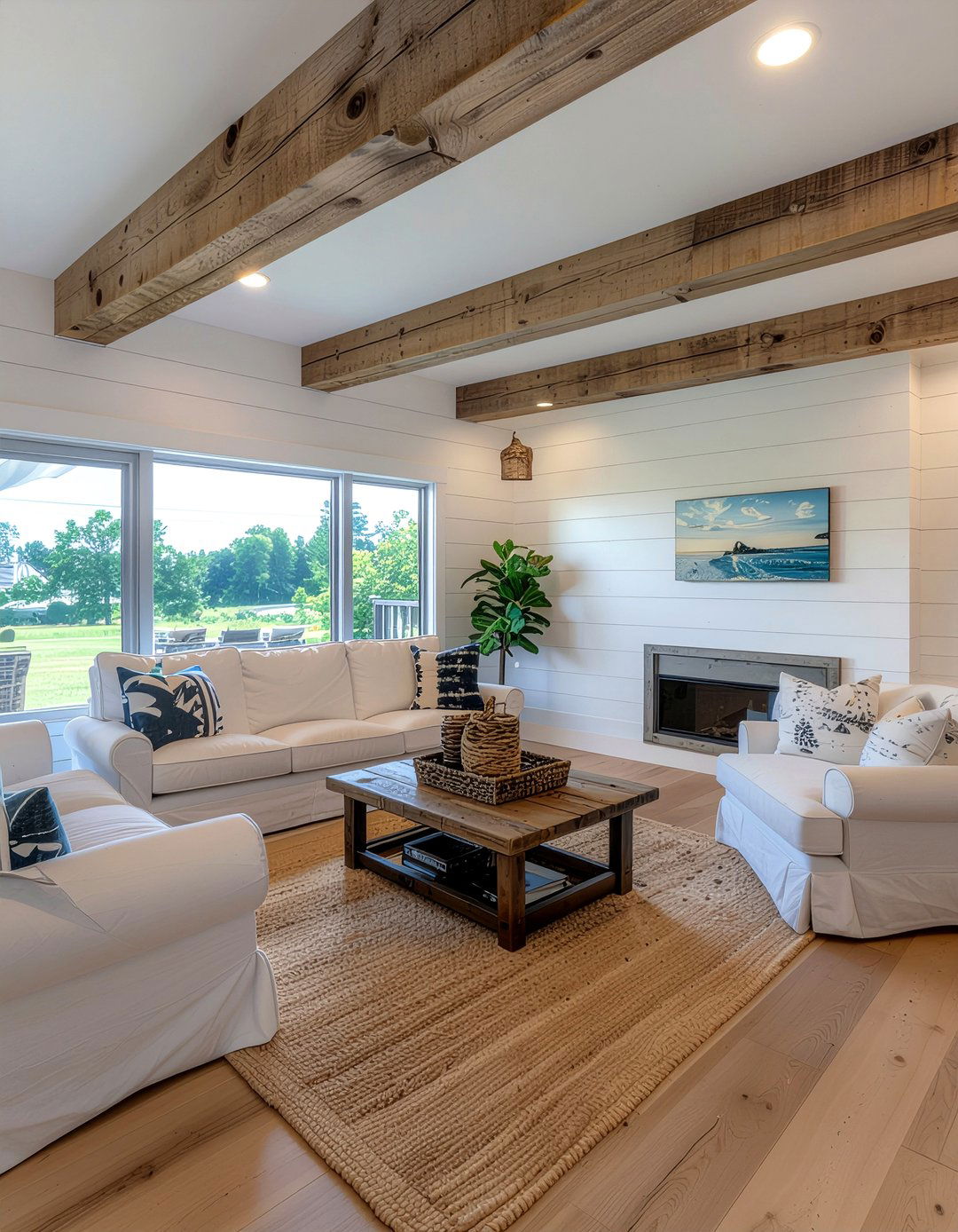 Rustic Reclaimed Wood Molding - 30 living room crown molding ideas