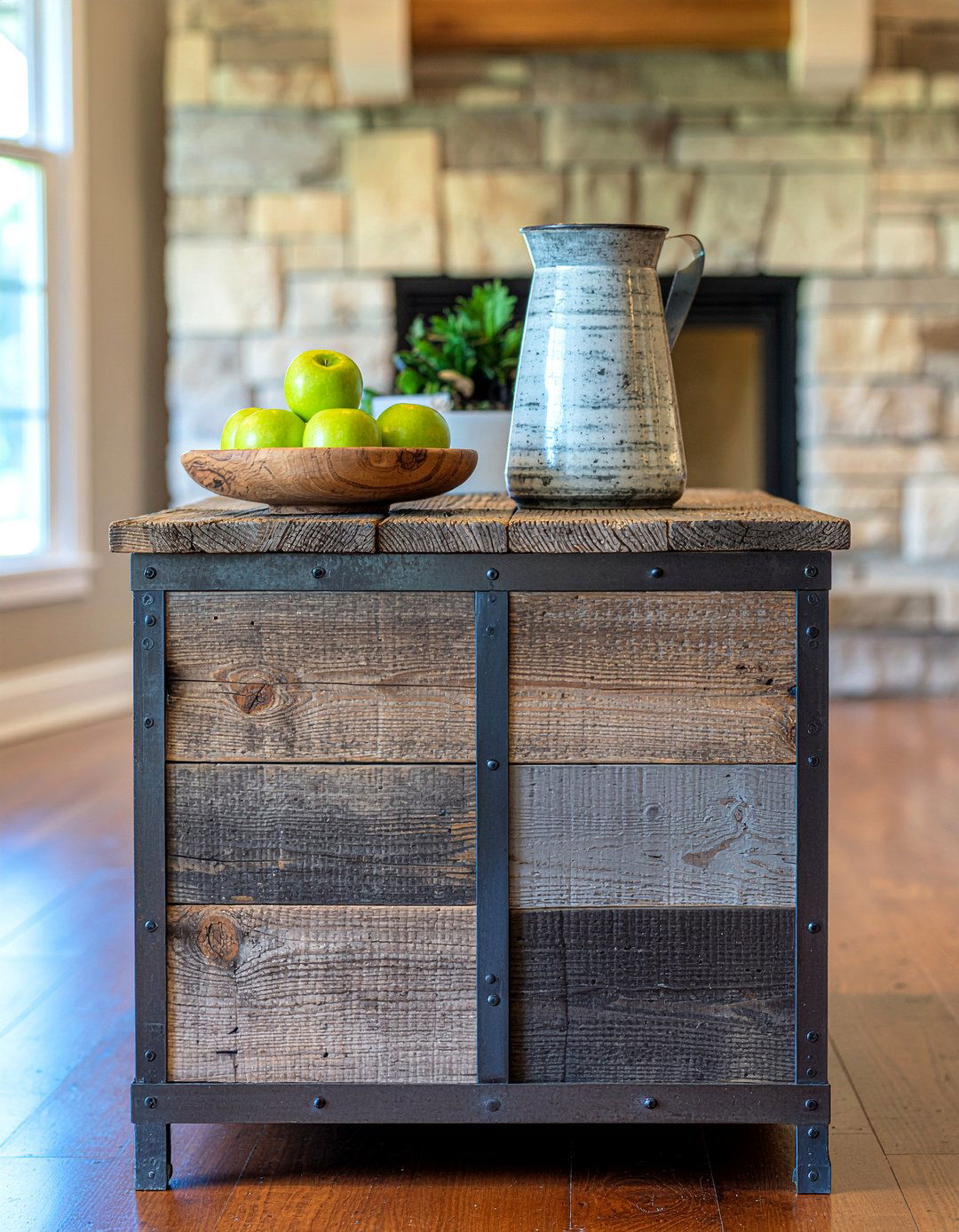 Rustic Reclaimed Wood Sideboard - 30 living room sideboard ideas