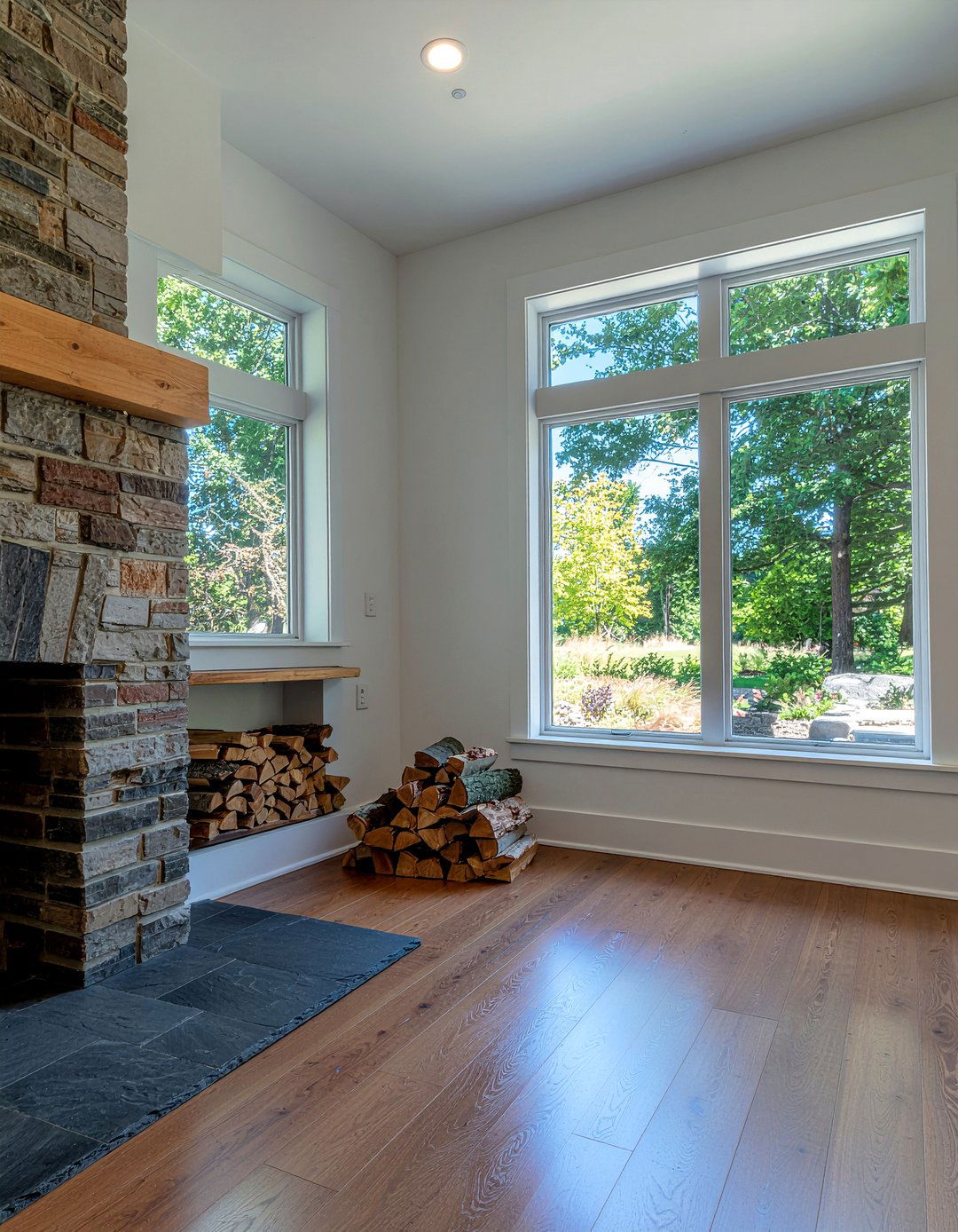 Rustic Slate Hearth Living Room - 30 slate living room ideas