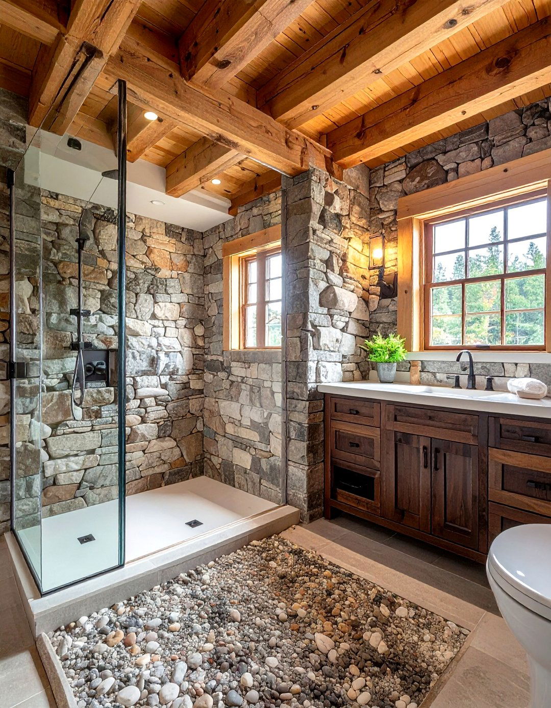 Rustic Stone Bathroom - 30 California bathroom ideas