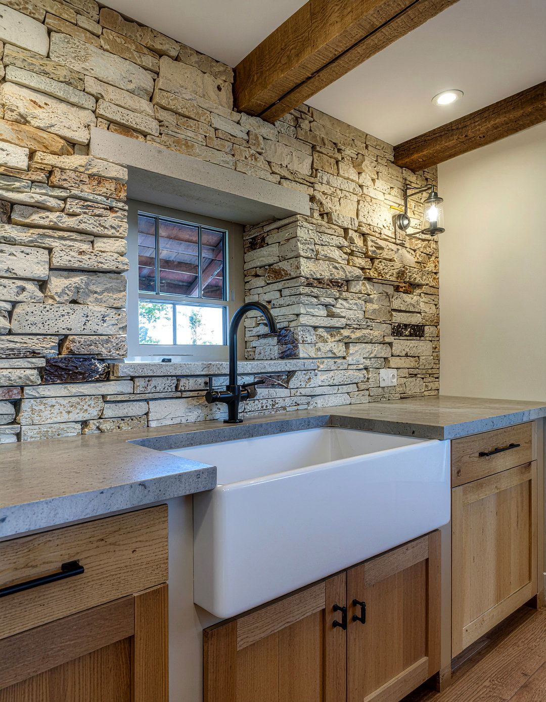Rustic Stone Kitchen Wall - 30 kitchen accent wall ideas
