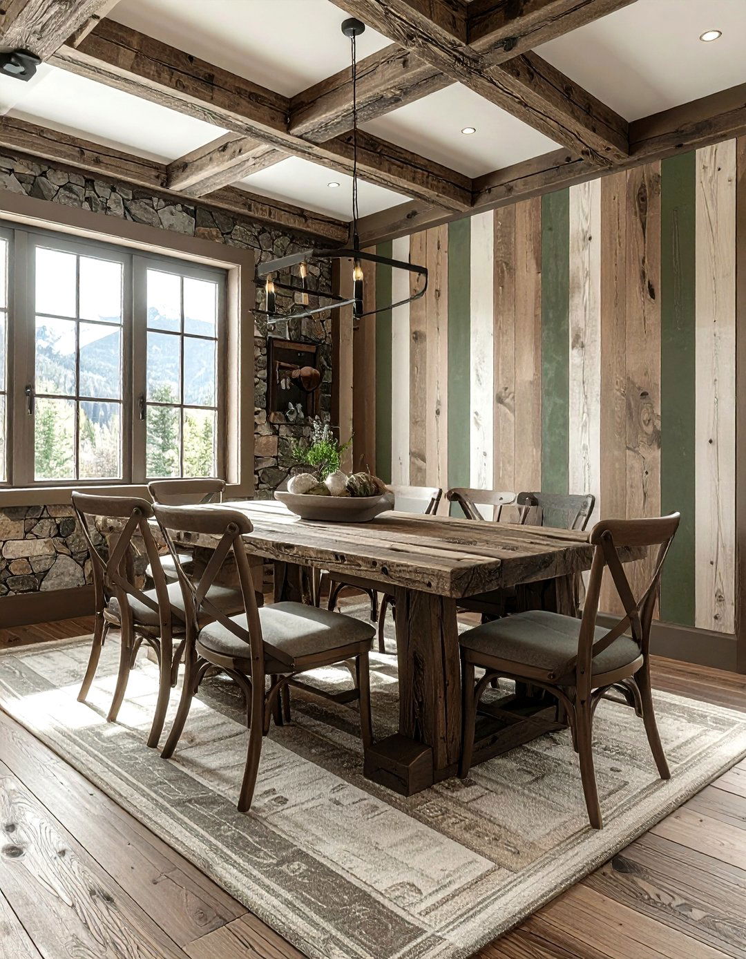 Rustic Striped Wallpaper Dining Room - 30 striped wallpaper dining room ideas