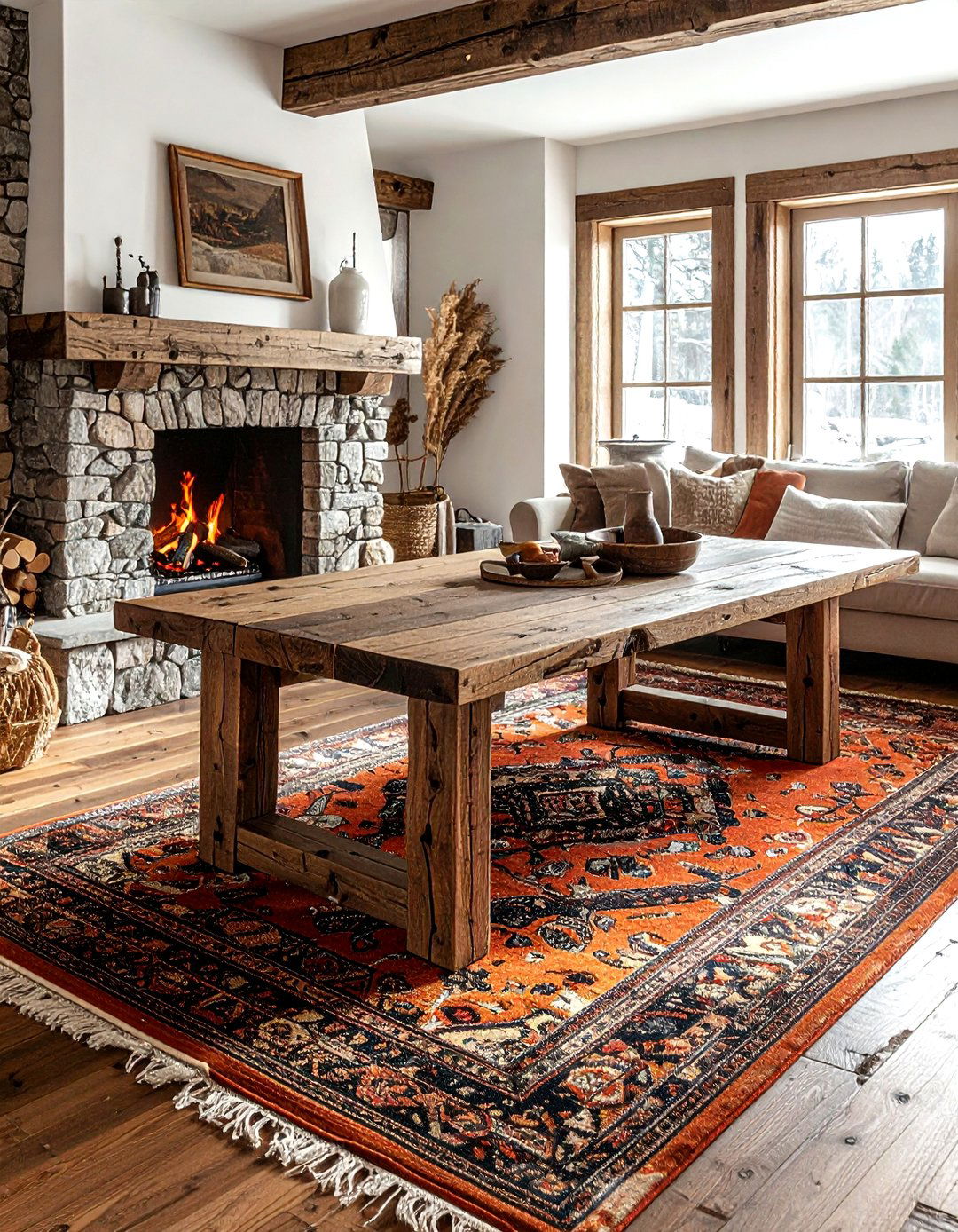 Rustic Table Oriental Rug - 30 oriental rug dining room ideas