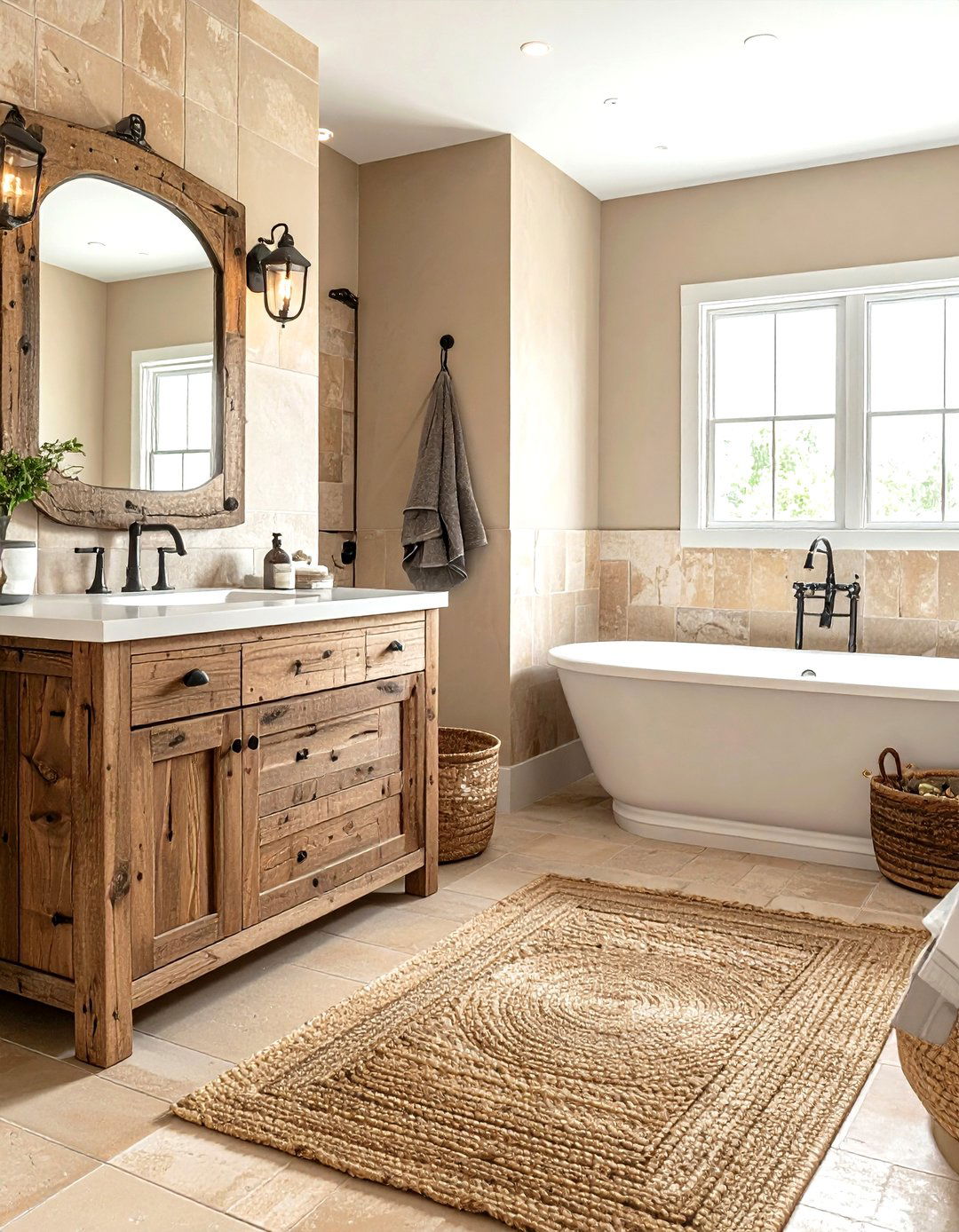 Rustic Tan Bathroom - 30 warm tan bathroom ideas