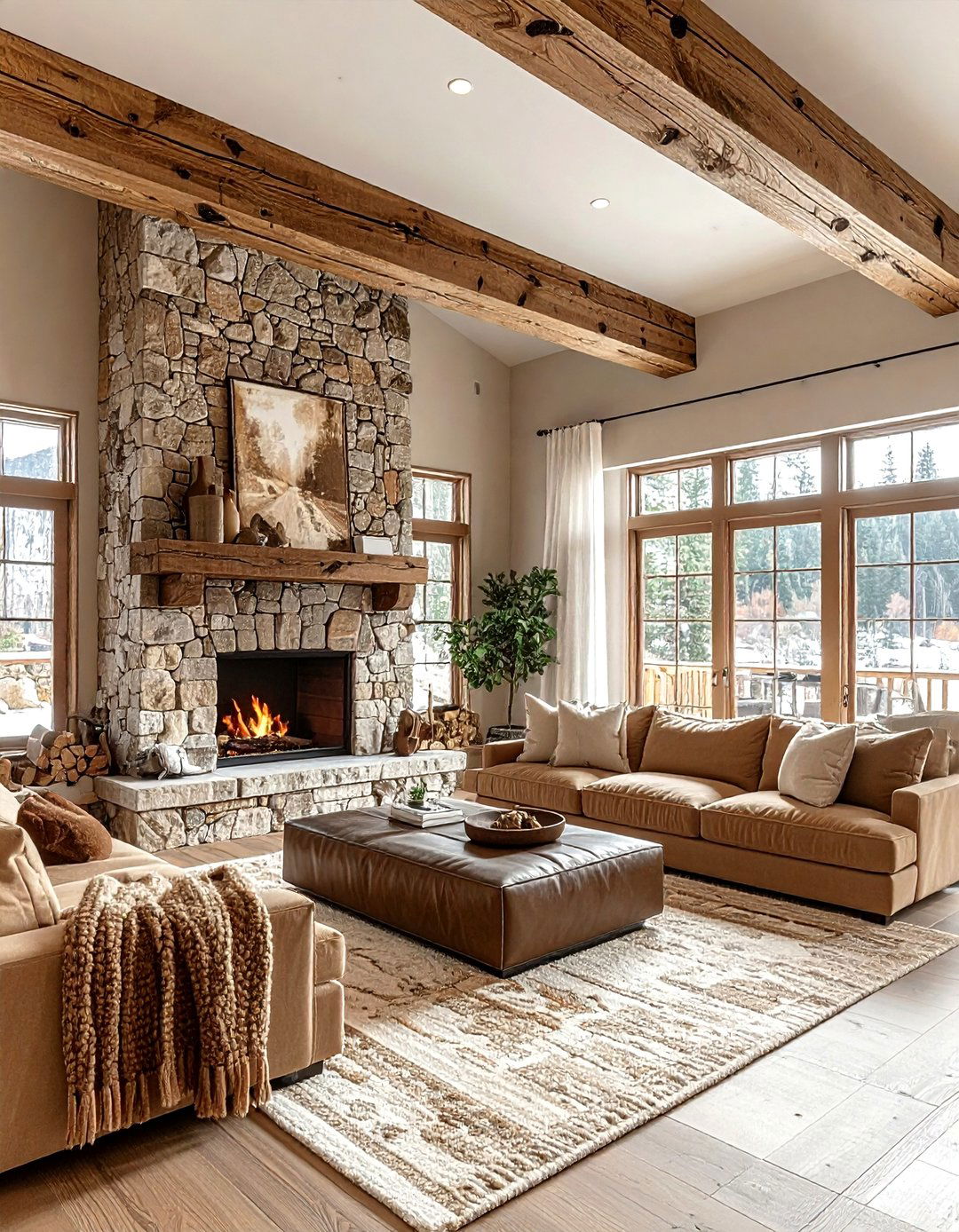 Rustic Tan Living Room - 30 warm tan living room ideas