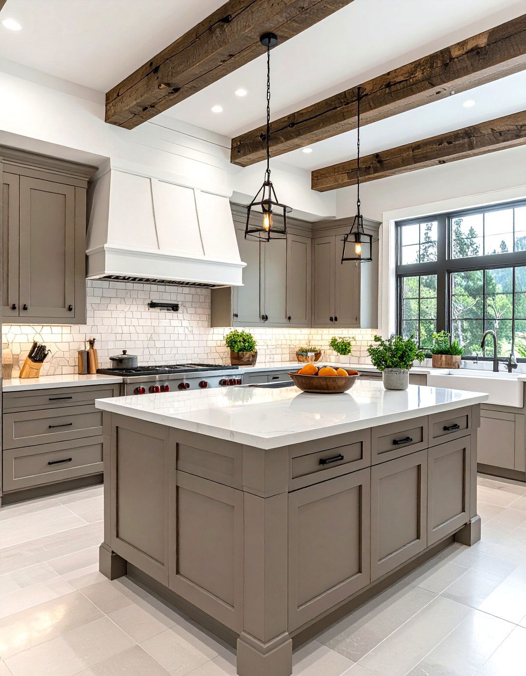 Rustic Taupe And White Kitchen - 30 taupe and white kitchen ideas