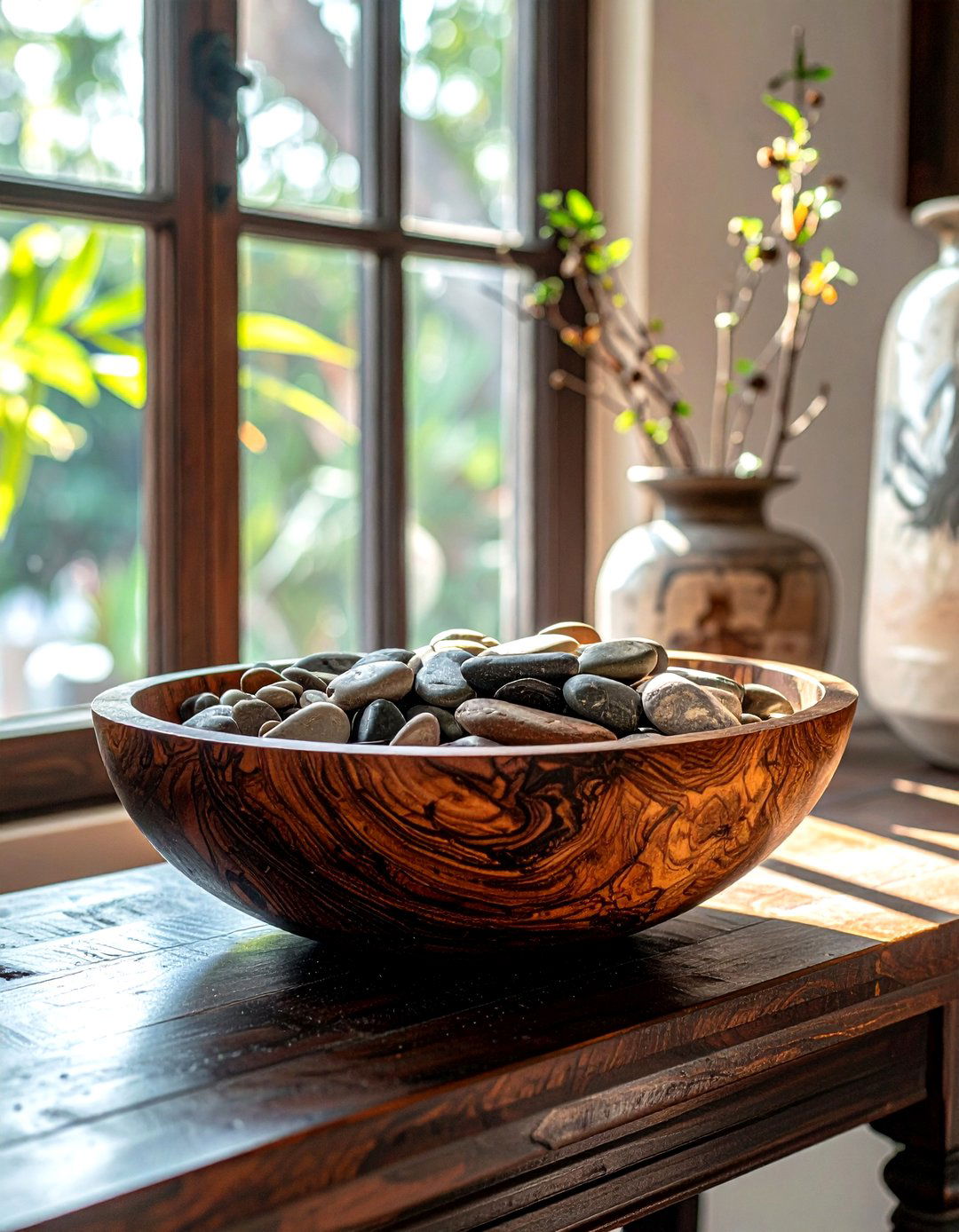 Rustic Teak Bowl - 30 bowl decor ideas