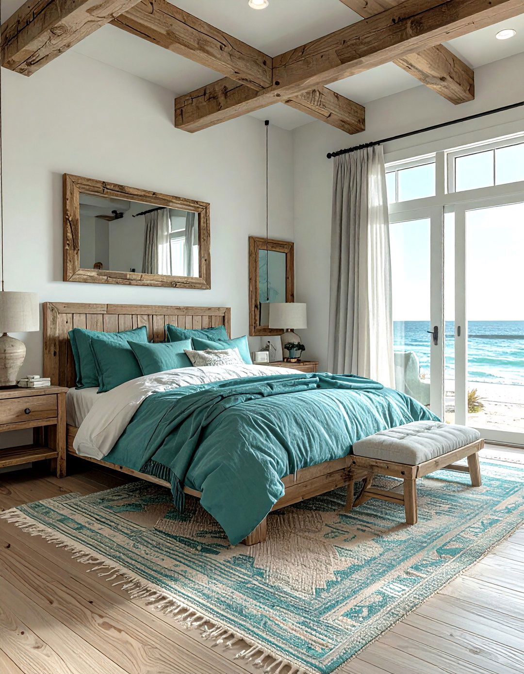 Rustic Teal Beach Bedroom - 30 coastal teal bedroom ideas