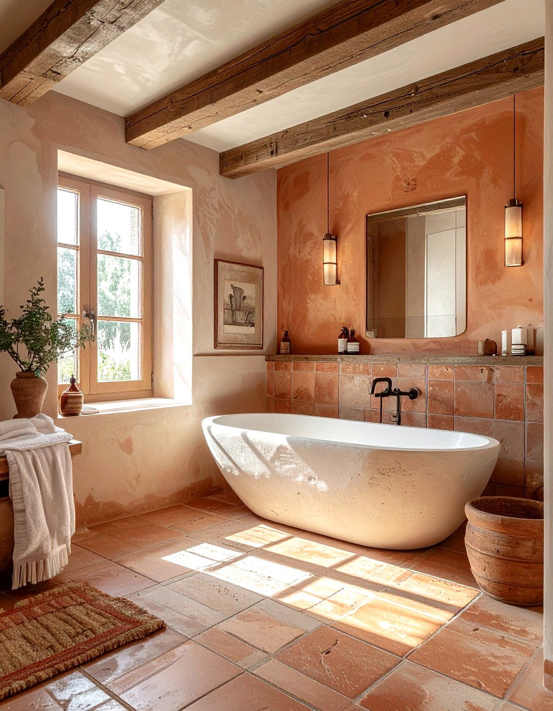 Rustic Terracotta Bathroom - 30 terracotta bathroom ideas