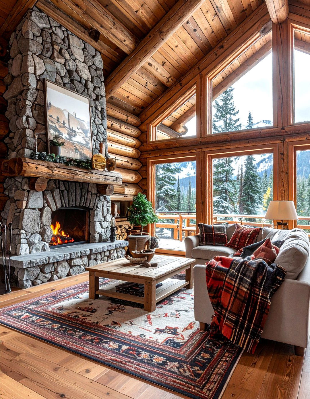 Rustic Timber Frame - 30 living room trusses ideas