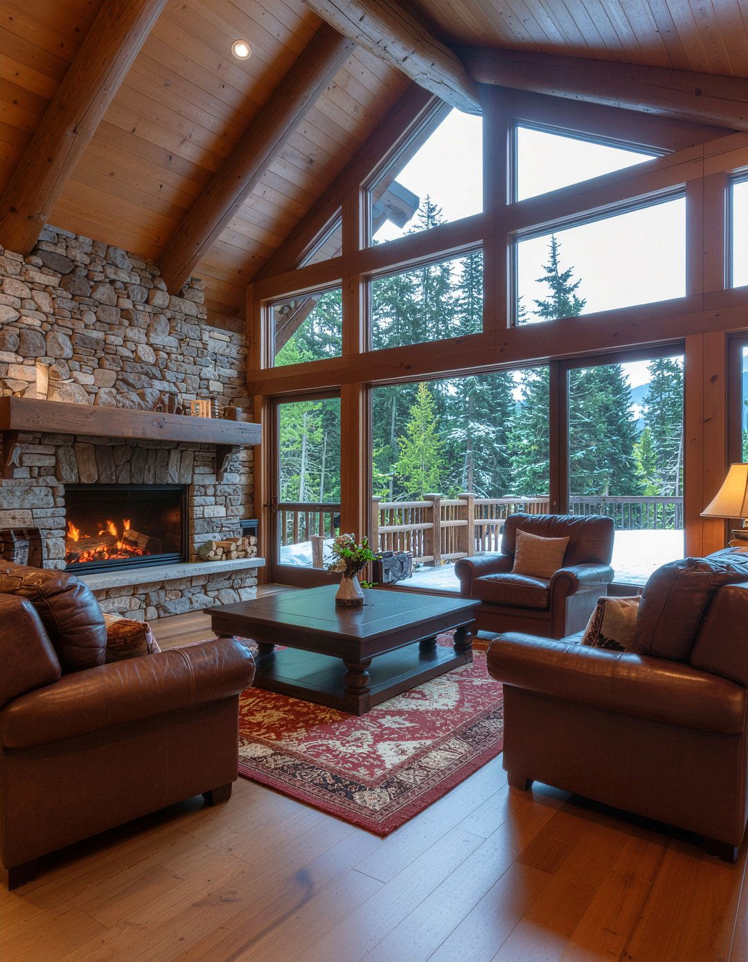 Rustic Timber Frame - 30 living room timber frame ideas