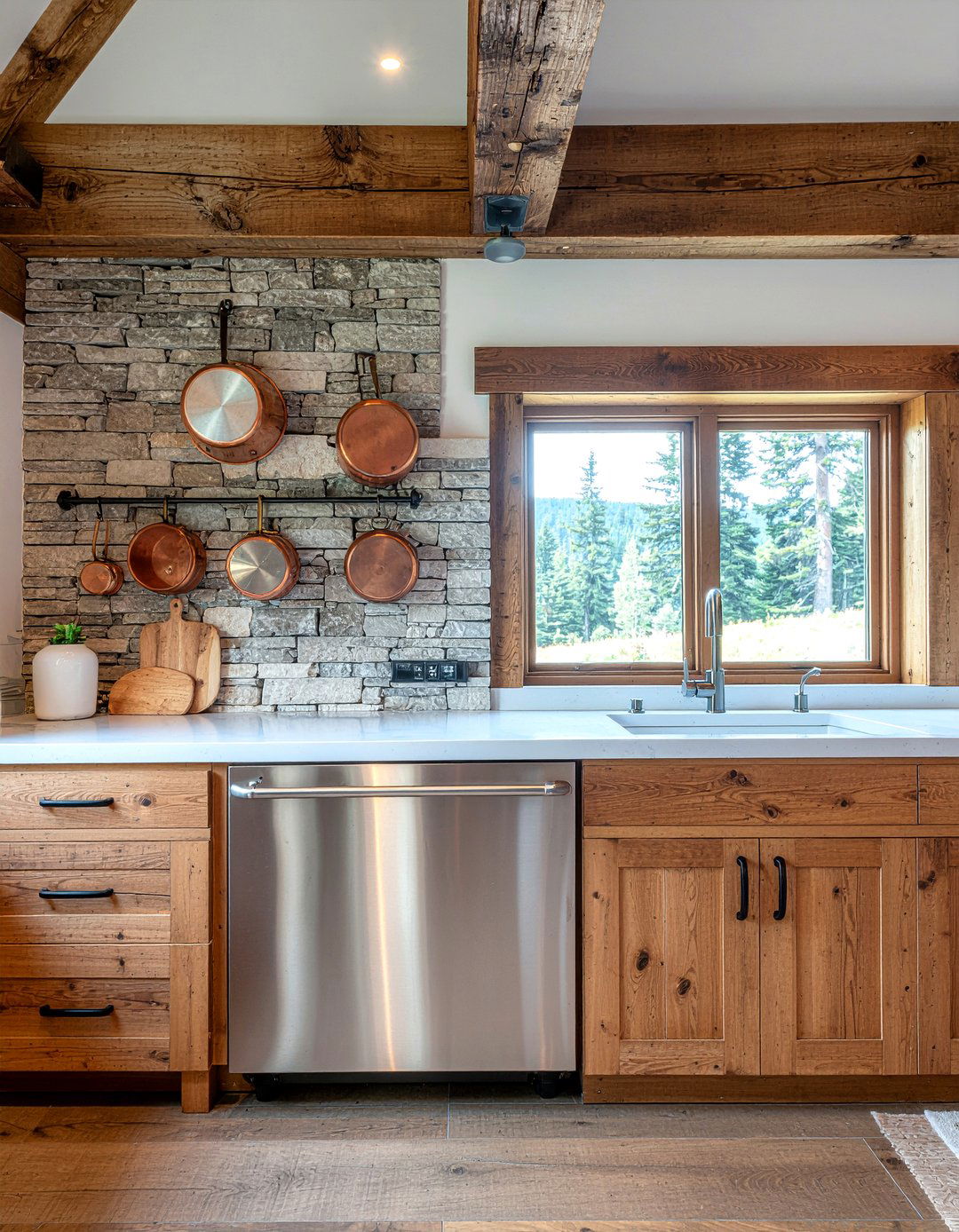 Rustic Timber Frames - 30 kitchen vaulted ceiling ideas