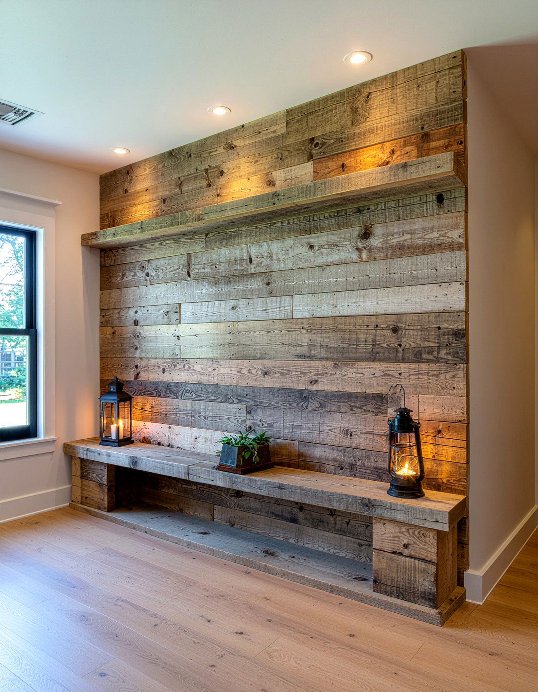 Rustic Timber Wall Niche - 30 living room wall niches