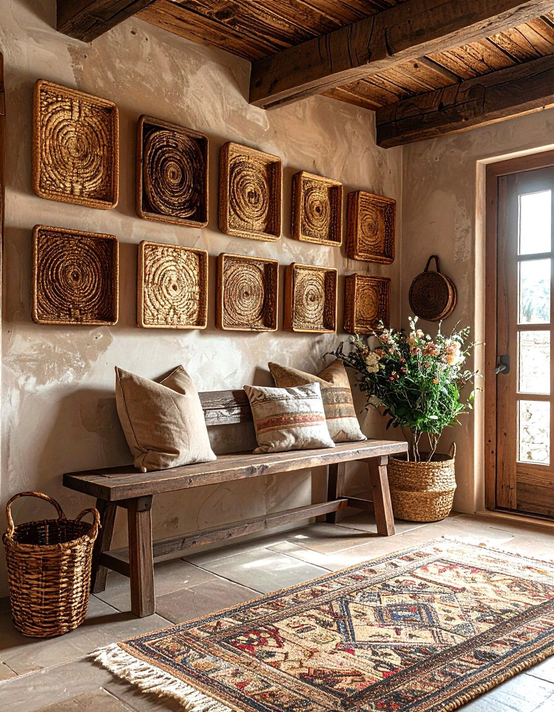 Rustic Tobacco Basket Wall - 30 basket wall decor ideas