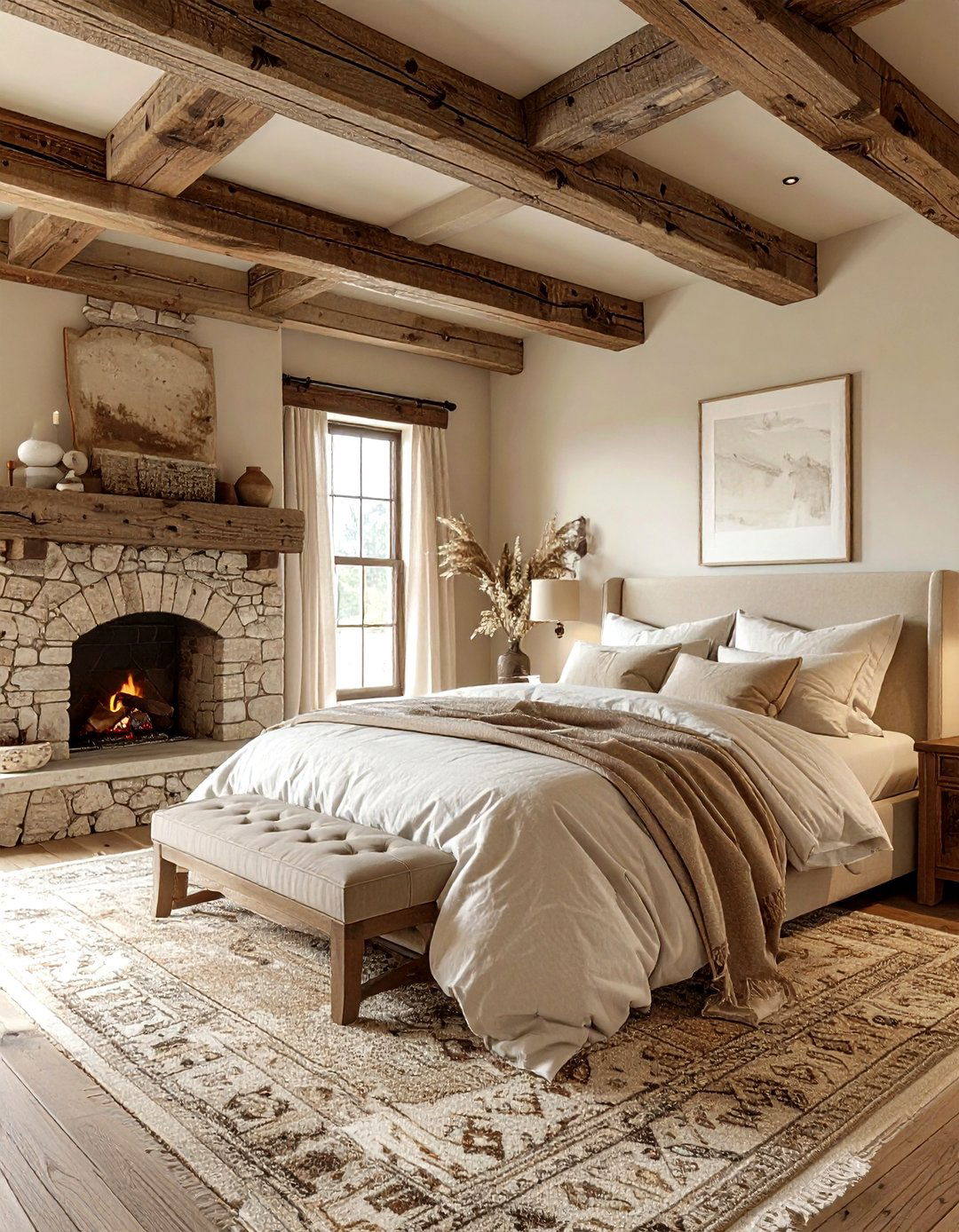 Rustic Traditional Beige Bedroom - 30 traditional beige bedroom ideas