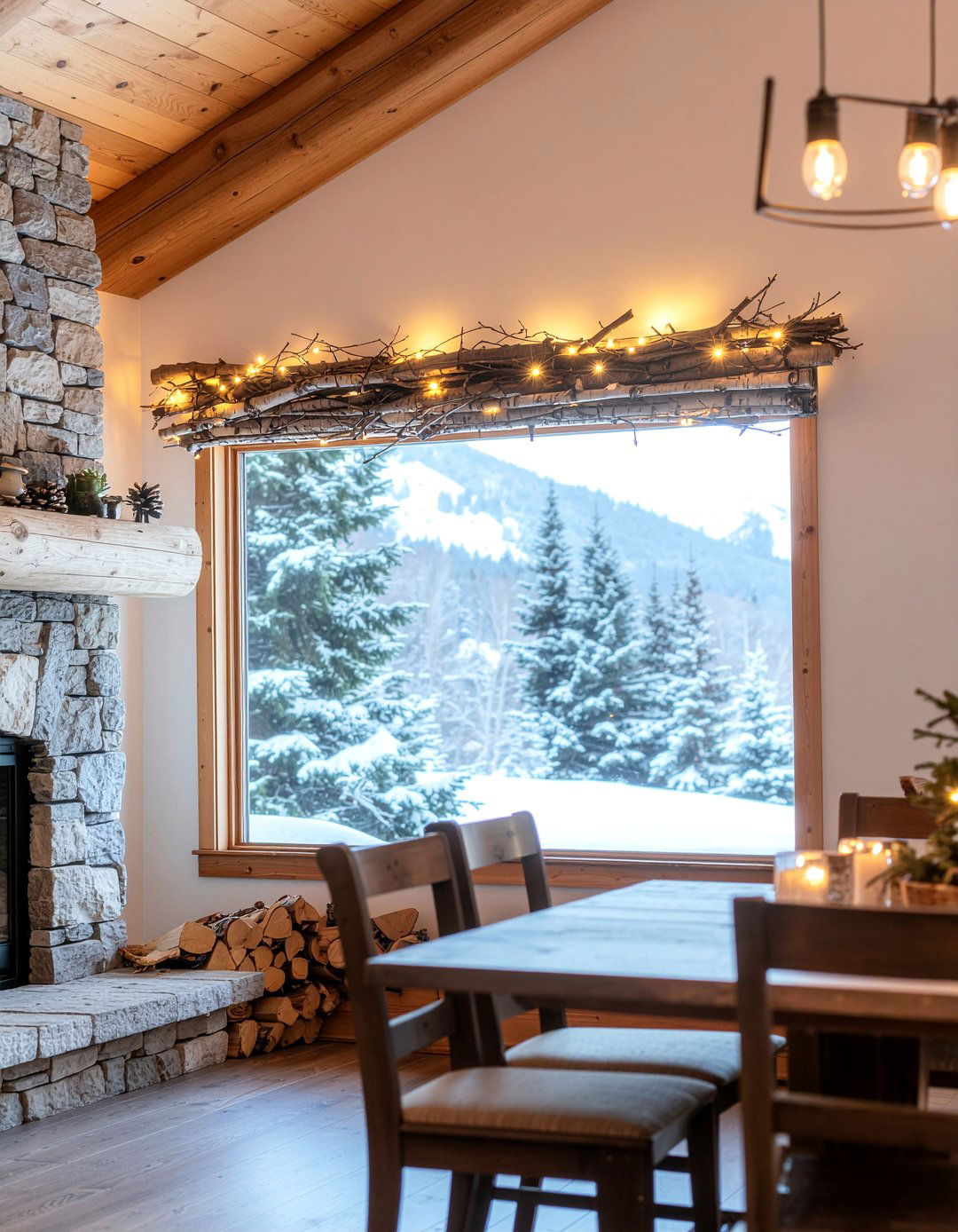 Rustic Twig Valance - 30 dining room valance ideas