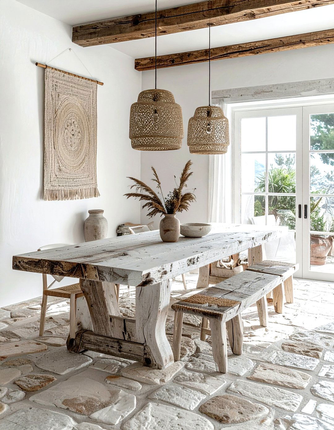 Rustic White Dining Room - 30 white dining room ideas