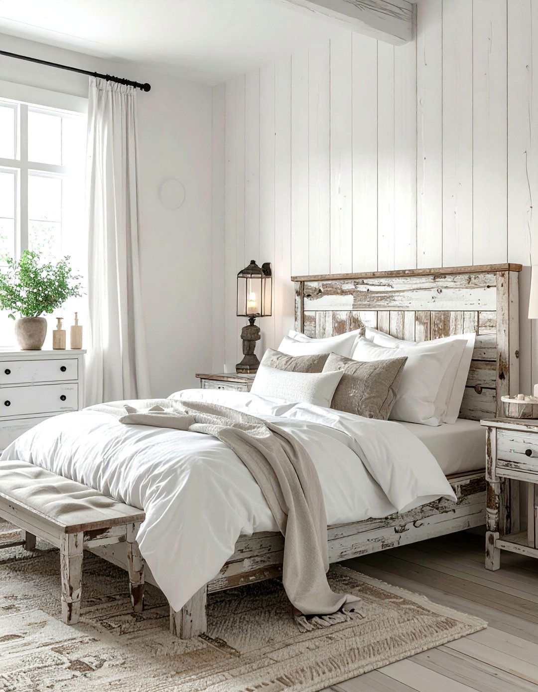 Rustic White Farmhouse Bedroom - 30 farmhouse white bedroom ideas