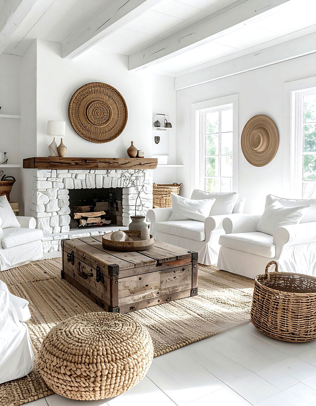 Rustic White Farmhouse Living Room Furniture - 30 farmhouse white living room ideas