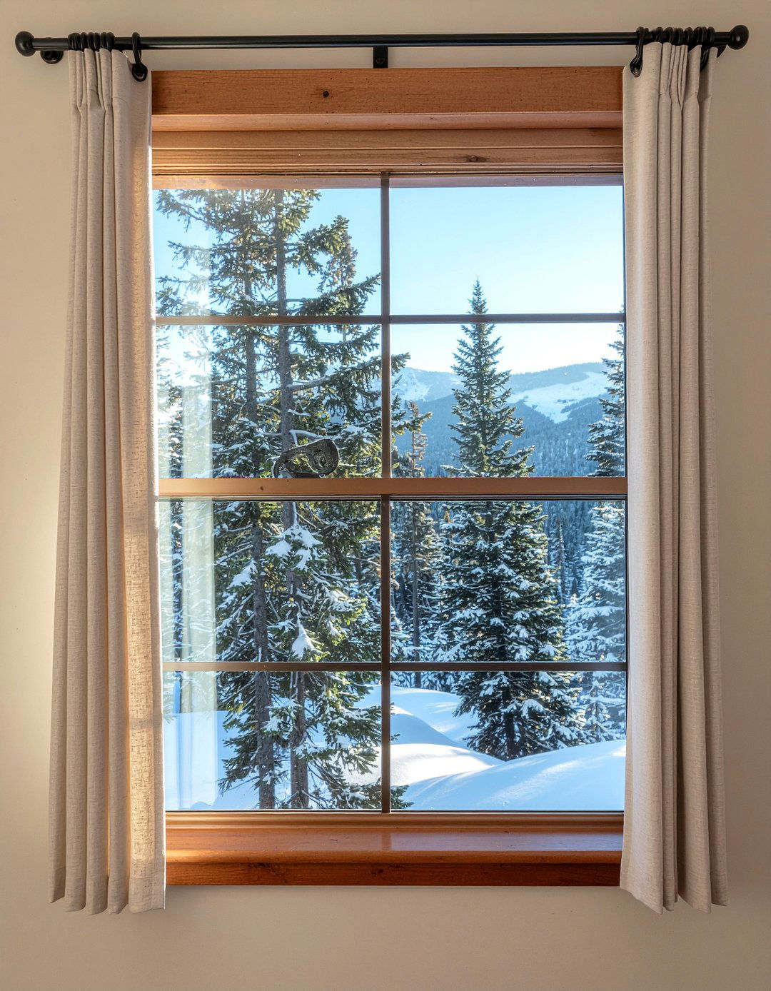 Rustic Window Treatment - 30 living room lodge furniture ideas