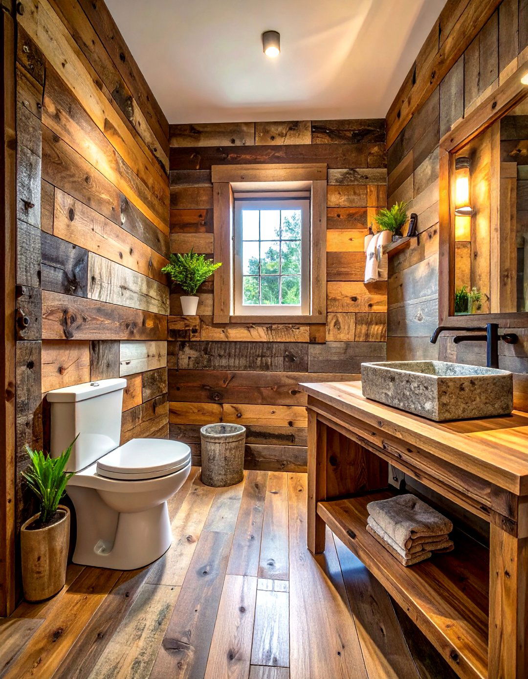 Rustic Wood Bathroom - 30 toilet room ideas