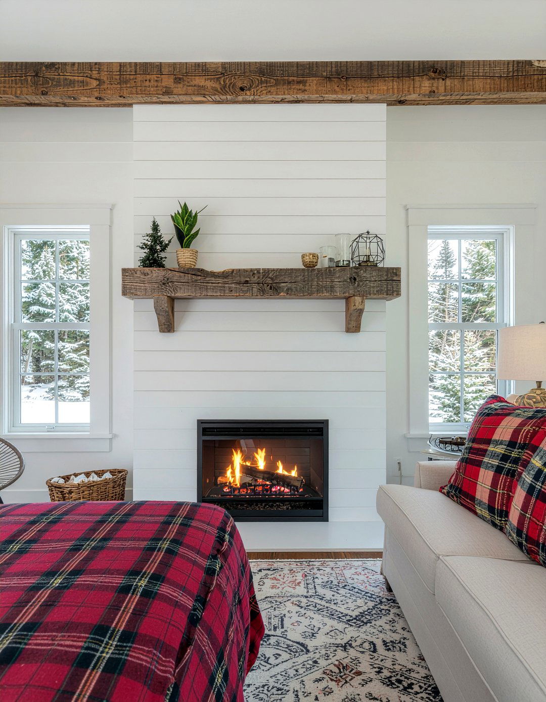 Rustic Wood Beam Fireplace - 30 bedroom gas fireplace ideas