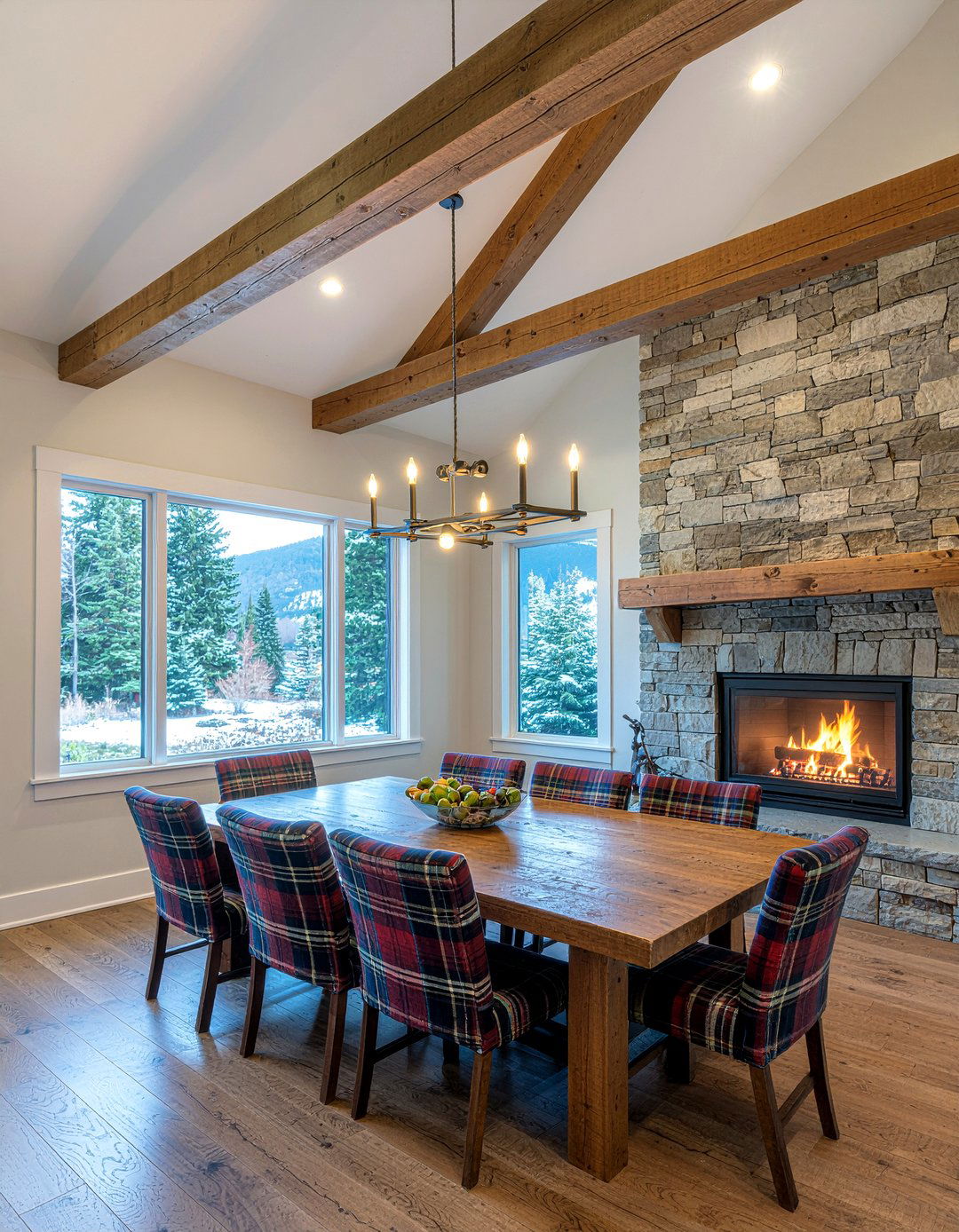 Rustic Wood Beam Light - 30 dining room lighting ideas