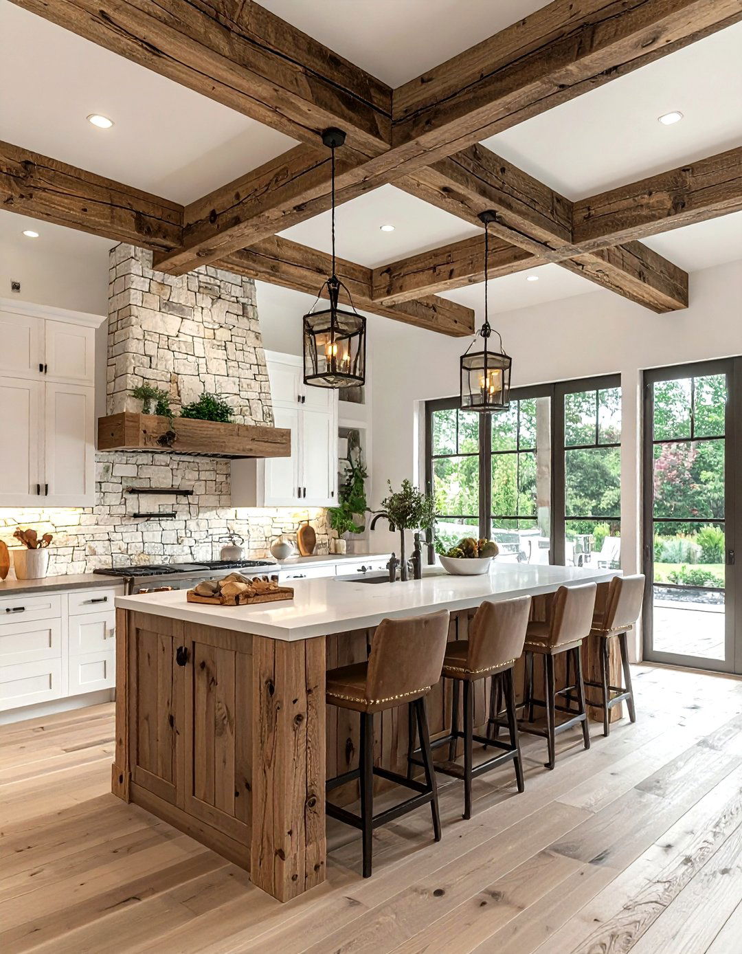 Rustic Wood Beam Light - 30 statement lighting ideas