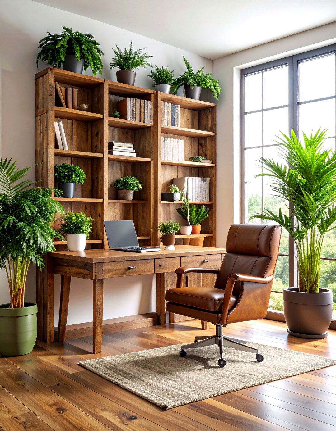 Rustic Wood Bookshelf - 30 office bookshelf ideas