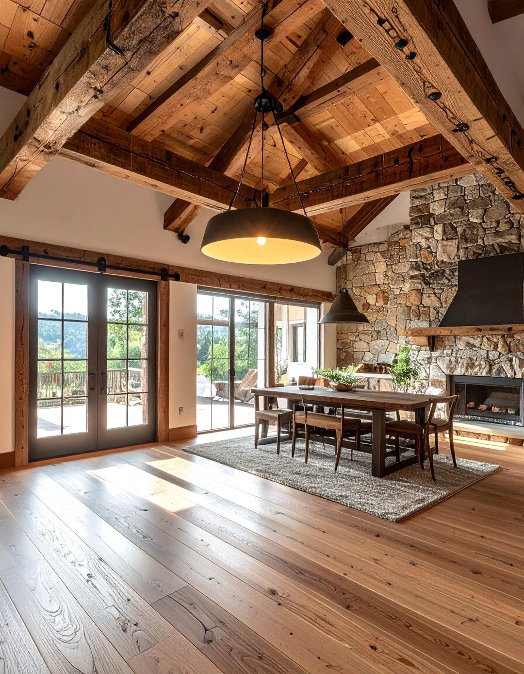 Rustic Wood Ceiling Light - 30 semi-flush dining room light ideas