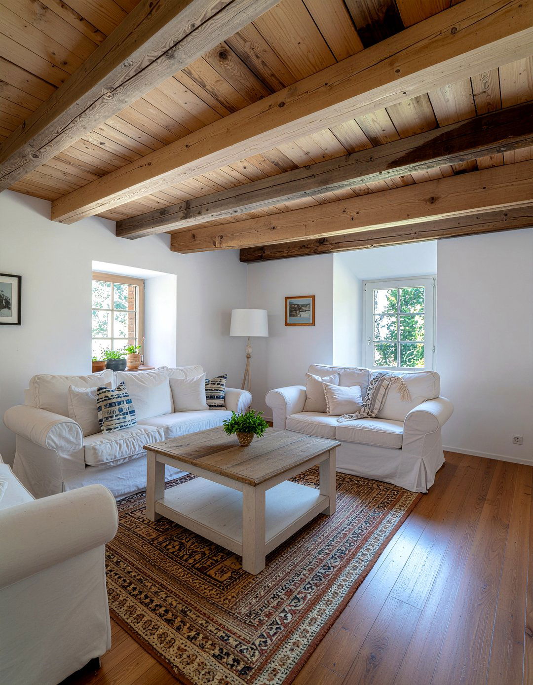 Rustic Wood Ceiling - 30 Greek living room ideas