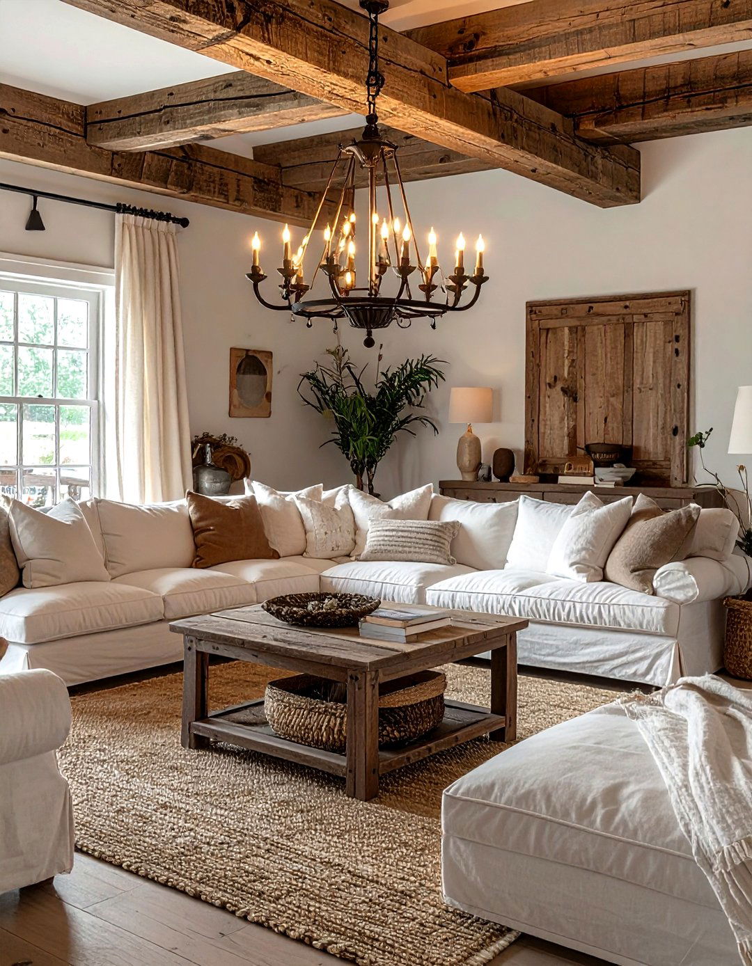 Rustic Wood Chandelier - 30 living room lighting design