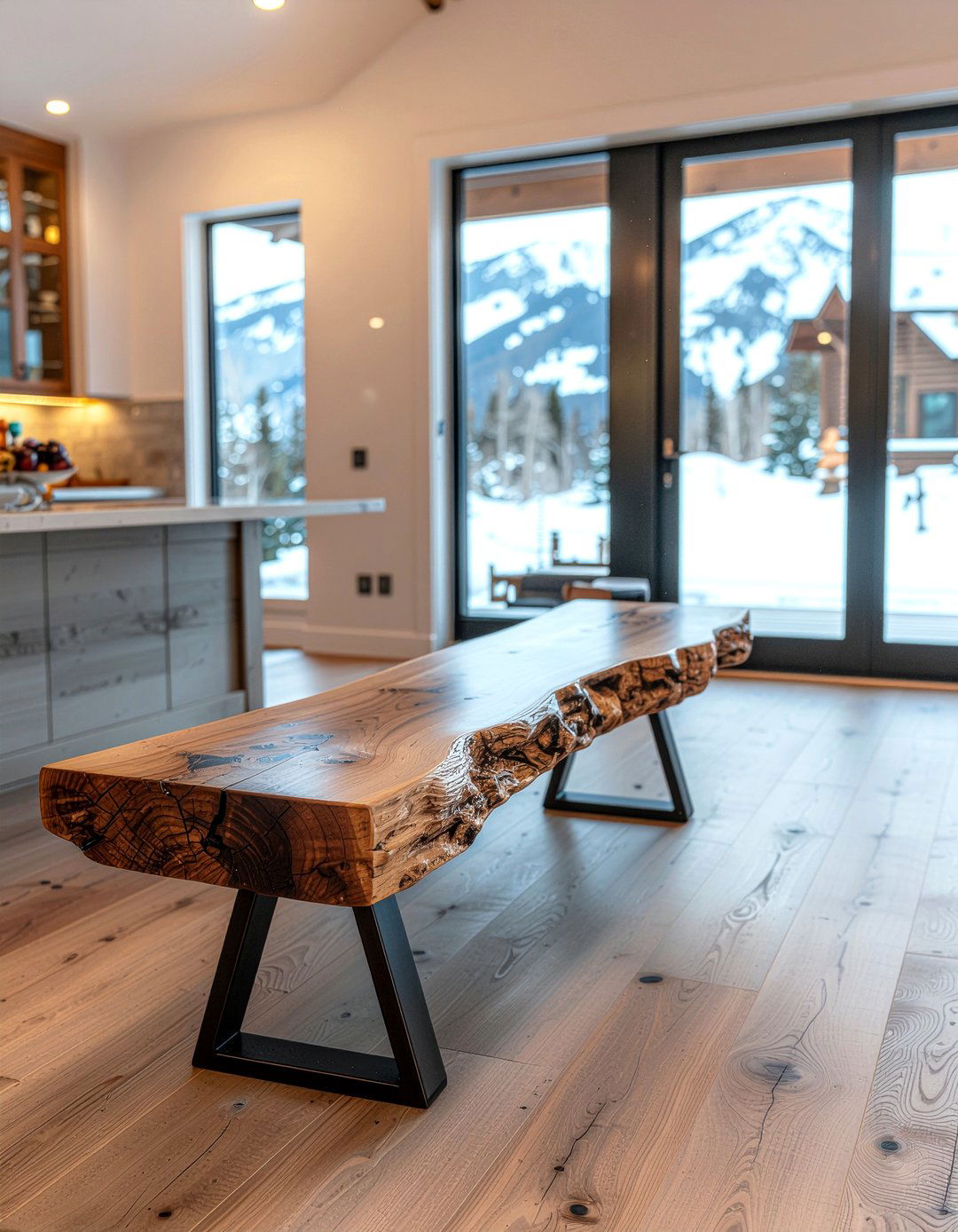Rustic Wood Dining Bench - 30 dining room banquette ideas