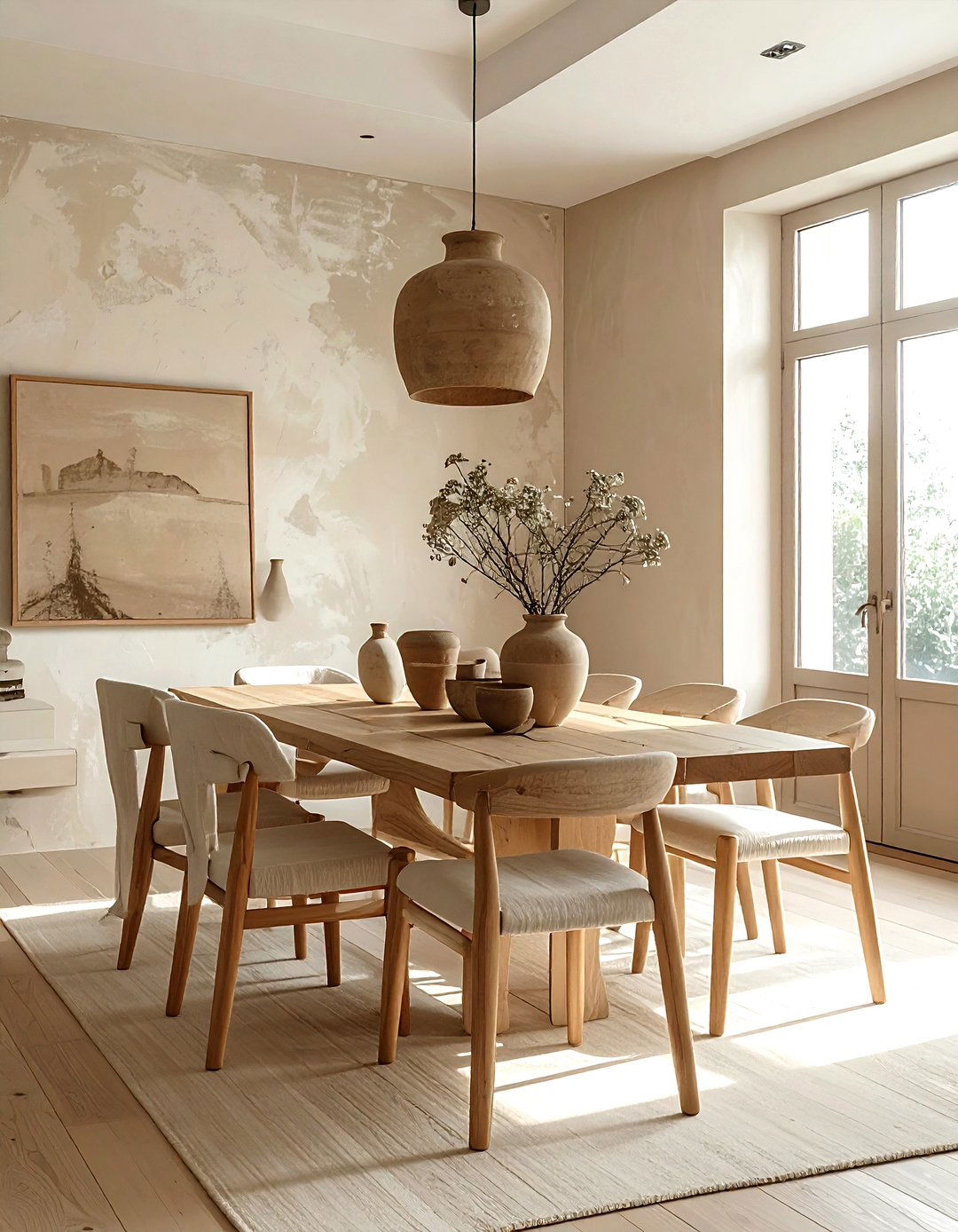 Rustic Wood Dining Table - 30 dining room warm settings