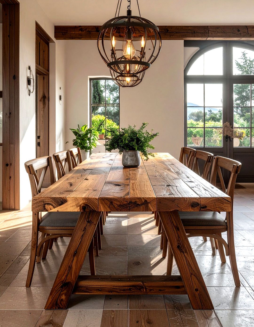 Rustic Wood Dining Table - 30 Tuscan dining room ideas