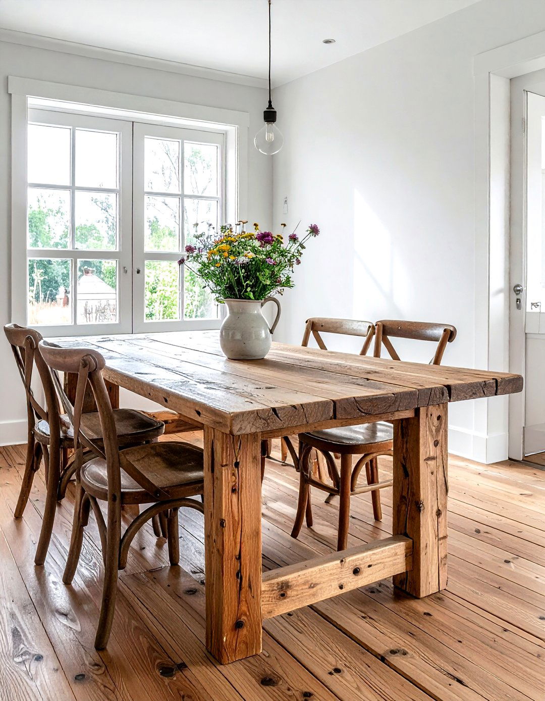 Rustic Wood Dining Table - 30 weeknight dinner dining room ideas