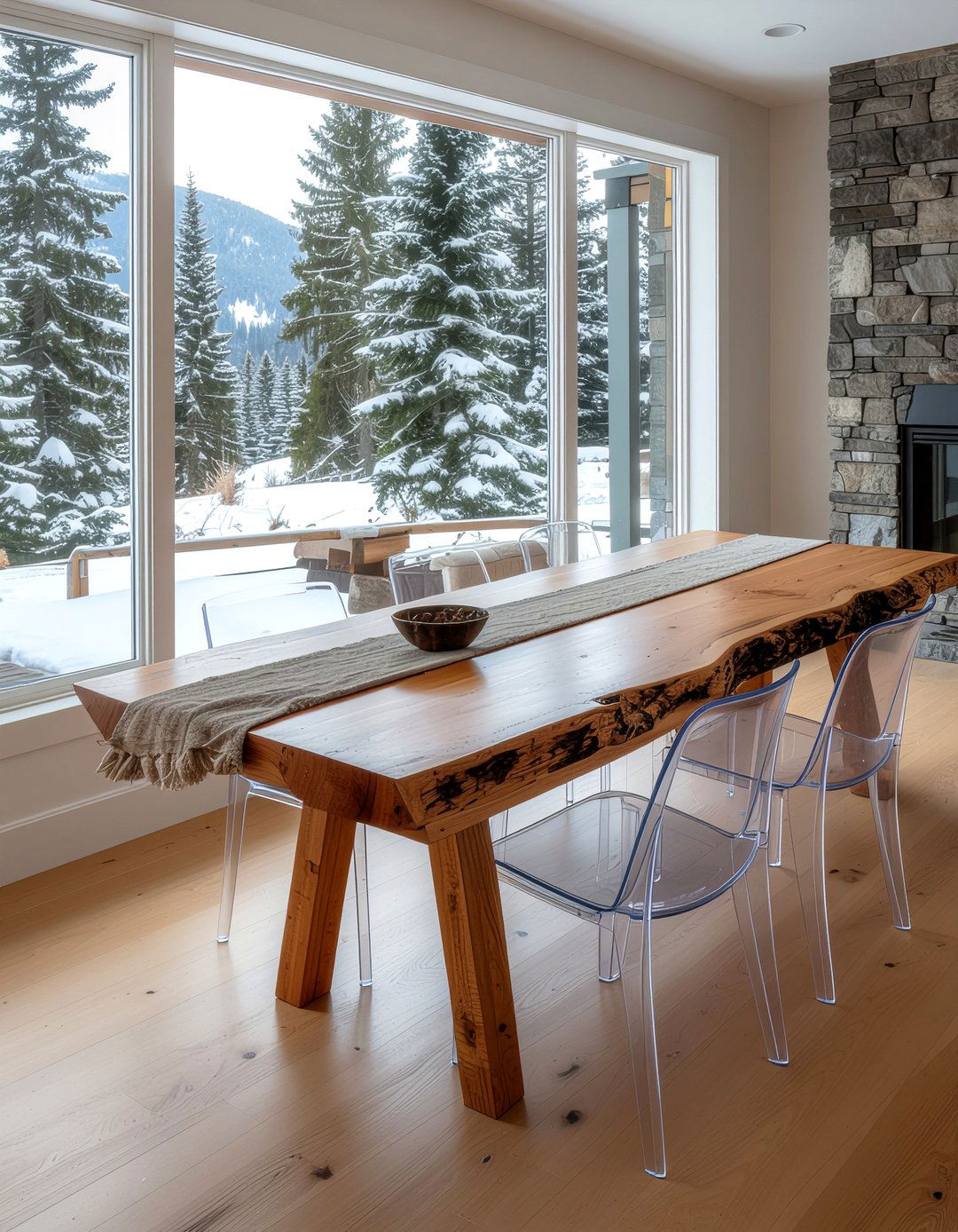 Rustic Wood Dining Table - 30 custom home dining room ideas