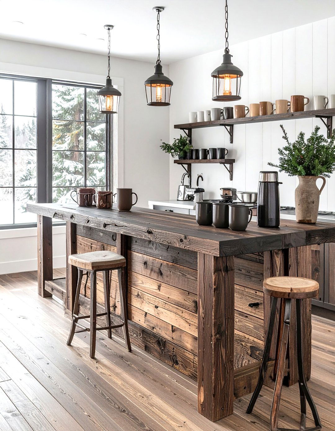 Rustic Wood Drink Station - 30 dining room drink station ideas