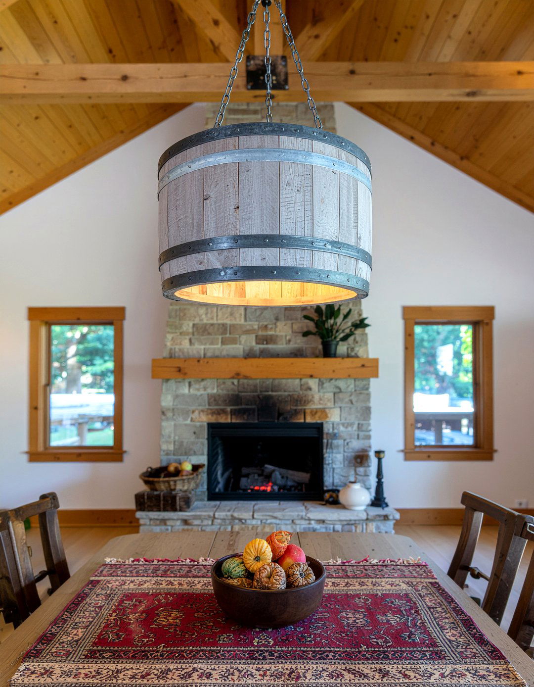 Rustic Wood Drum Chandelier - 30 drum chandelier dining room ideas