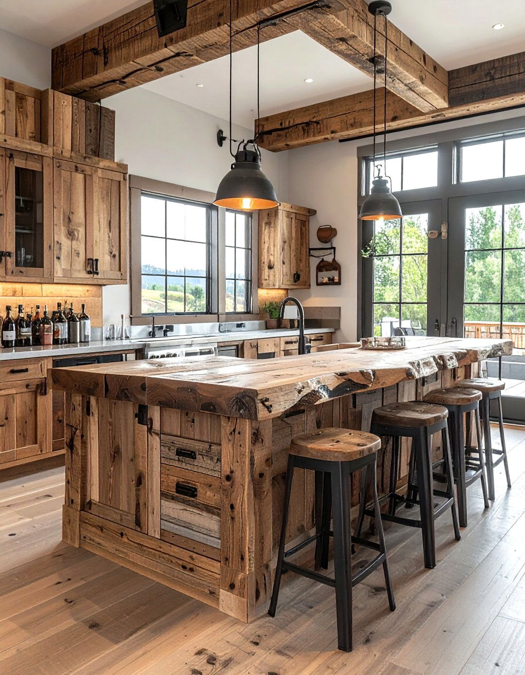 Rustic Wood Dry Bar - 30 dining room dry bar ideas