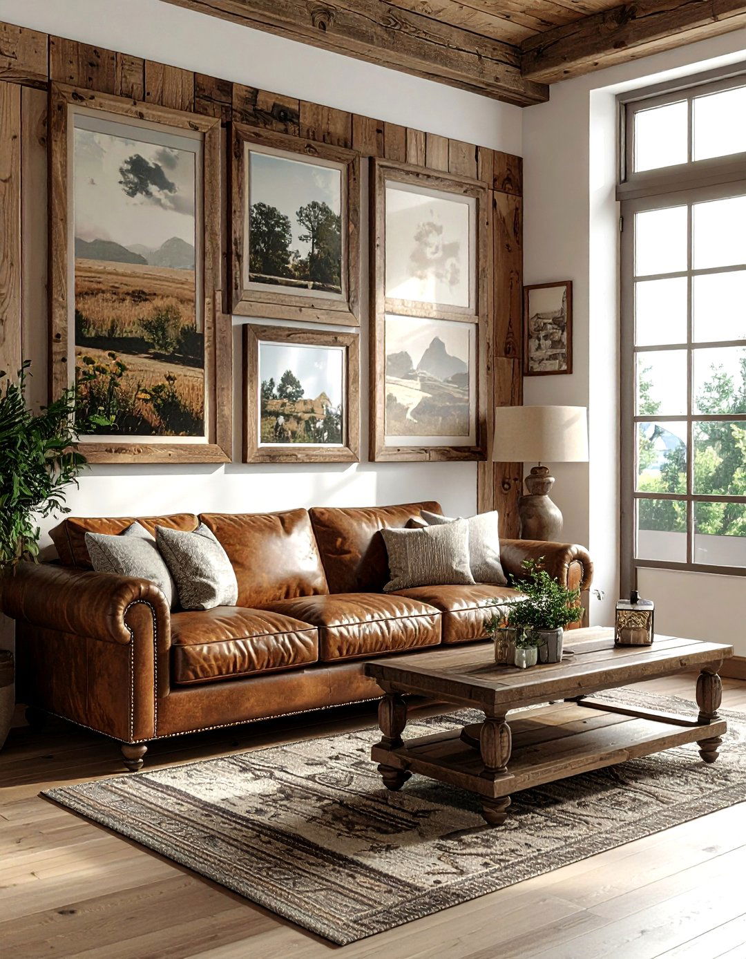 Rustic Wood Frame Wall - 30 frame wall ideas