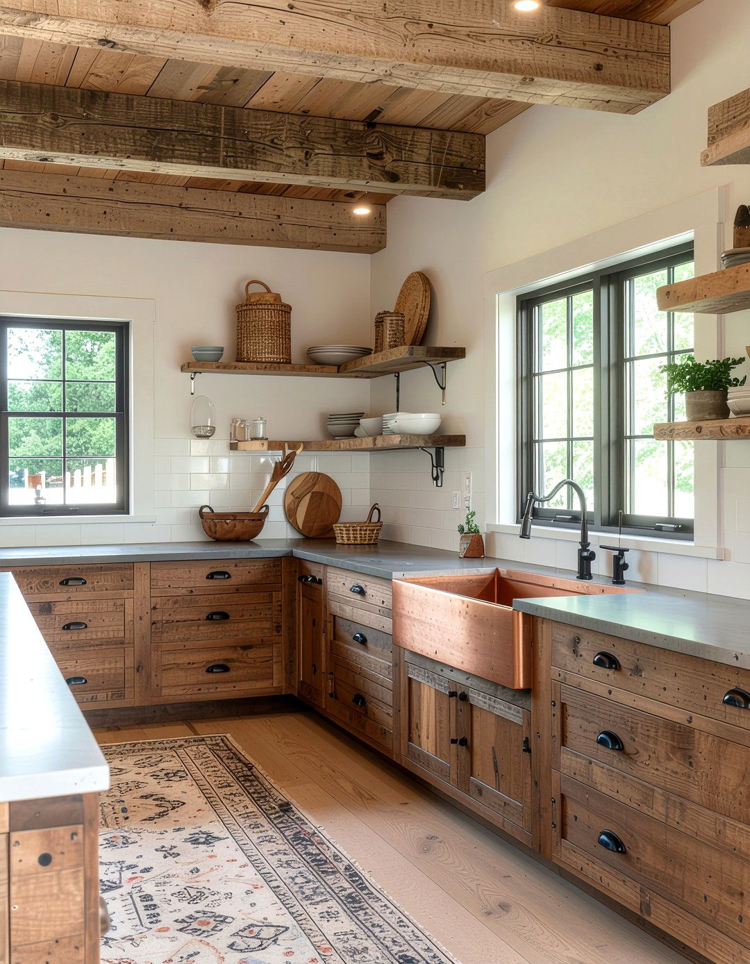 Rustic Wood Kitchen - 30 apron front sink kitchen ideas