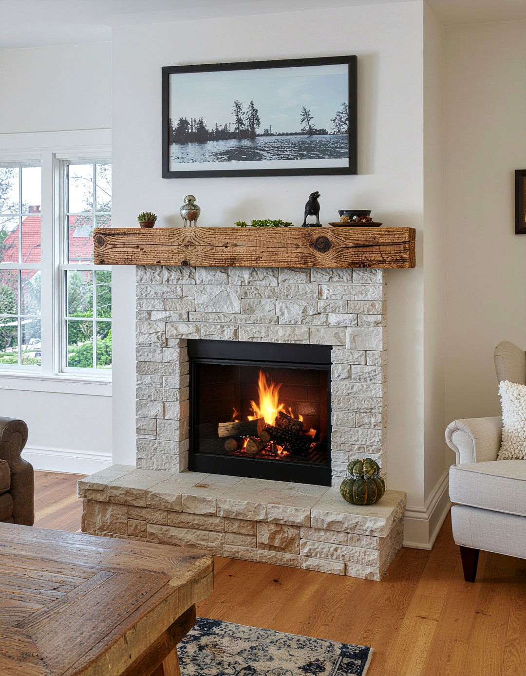 Rustic Wood Mantel Electric Fireplace - 30 living room electric fireplace ideas