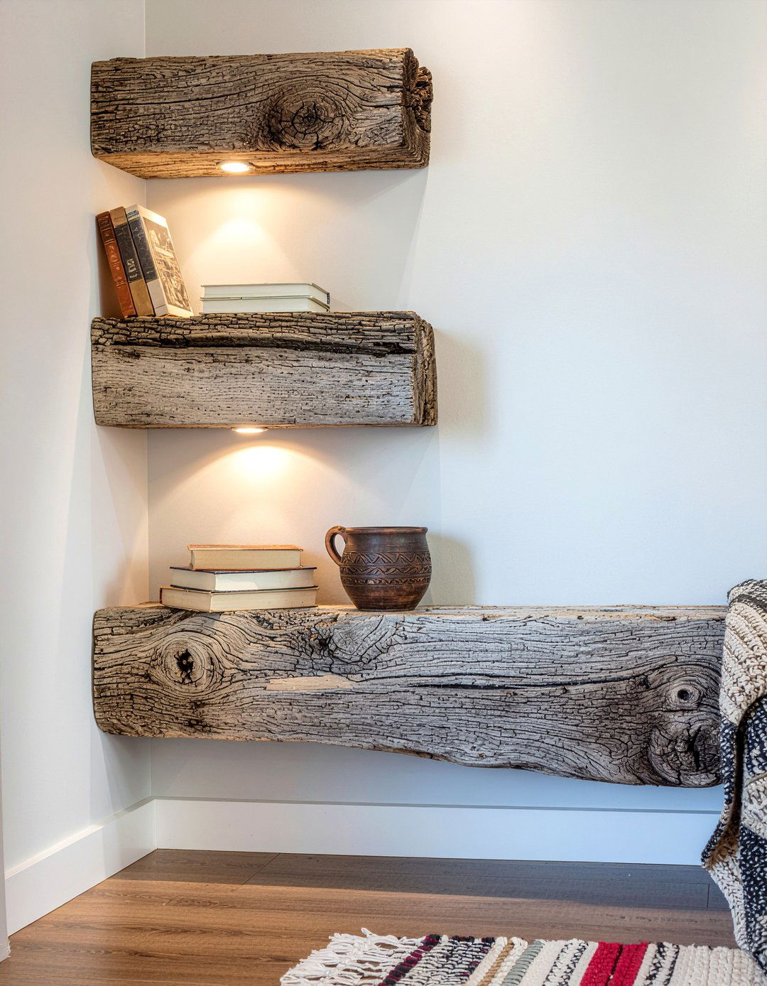 Rustic Wood Mantel - 30 bedroom fireplace mantels