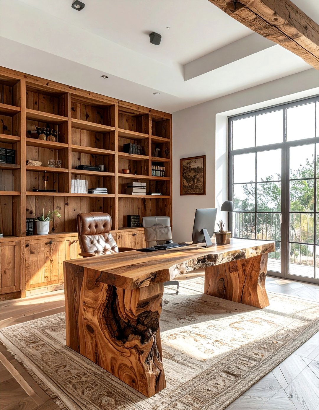 Rustic Wood Office - 30 productive office ideas