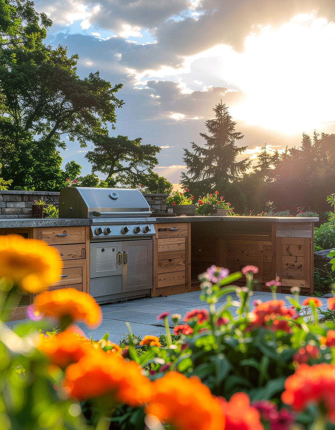 Rustic Wood Outdoor Kitchen - 30 outdoor kitchen grill ideas
