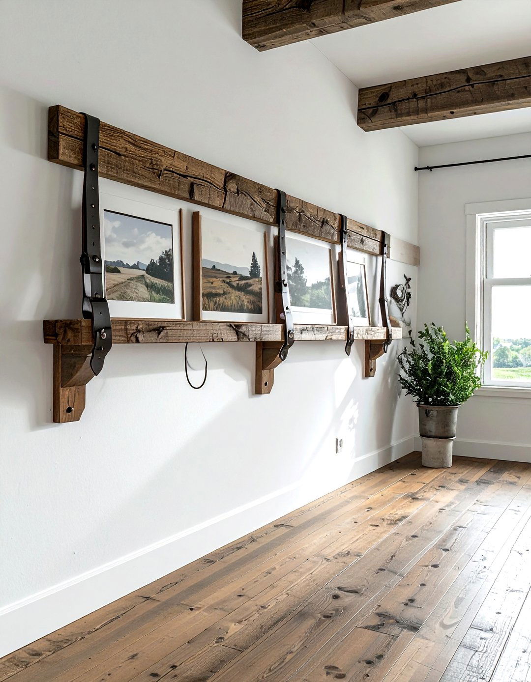 Rustic Wood Picture Rail - 30 picture rail ideas