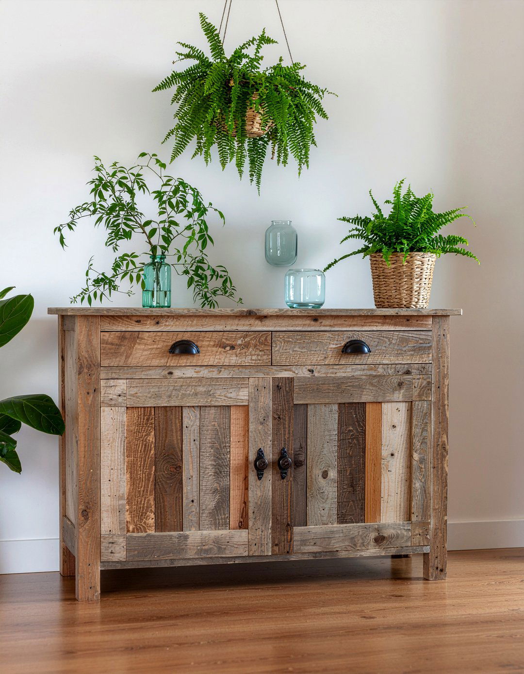 Rustic Wood Sideboard - 30 dining room storage cabinet ideas